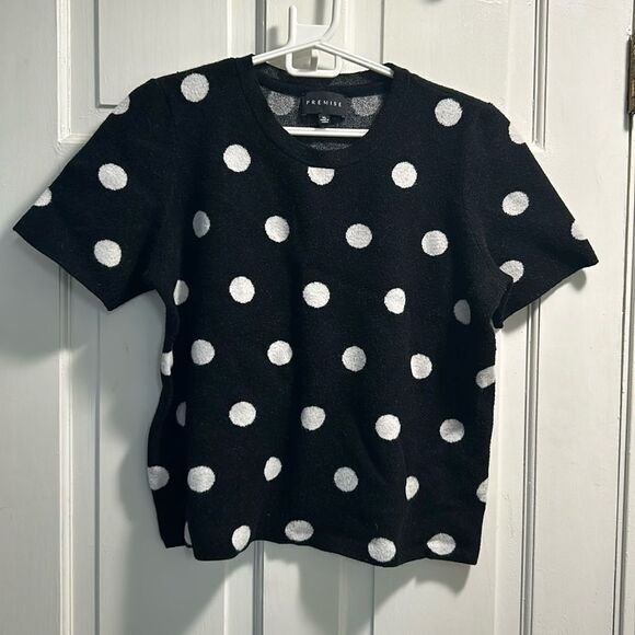 Super Soft Black & White Polka Dot Top - Picture 1 of 4